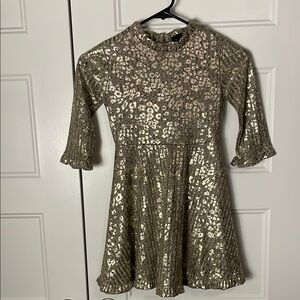 Art Class Metallic Gold Dress